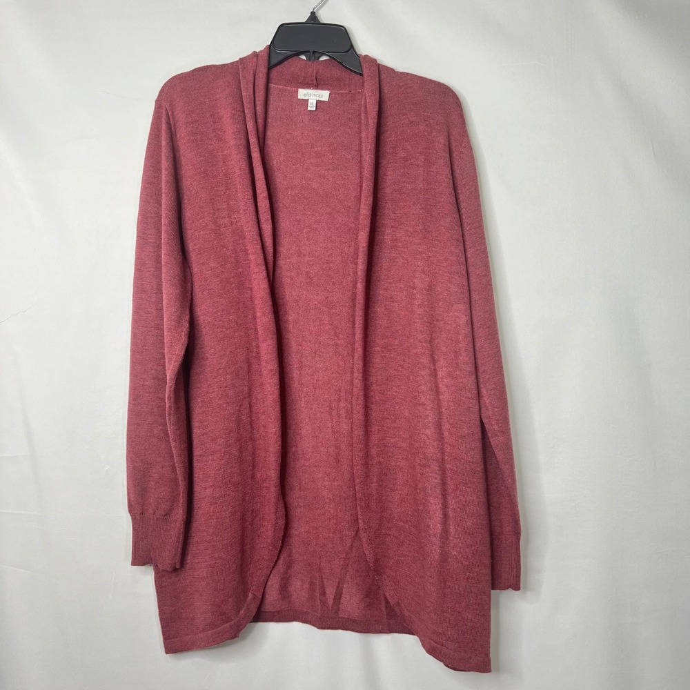 Ella Moss Pink Open Front Cardigan XL Karla Super Soft Lightweight Drape Layers